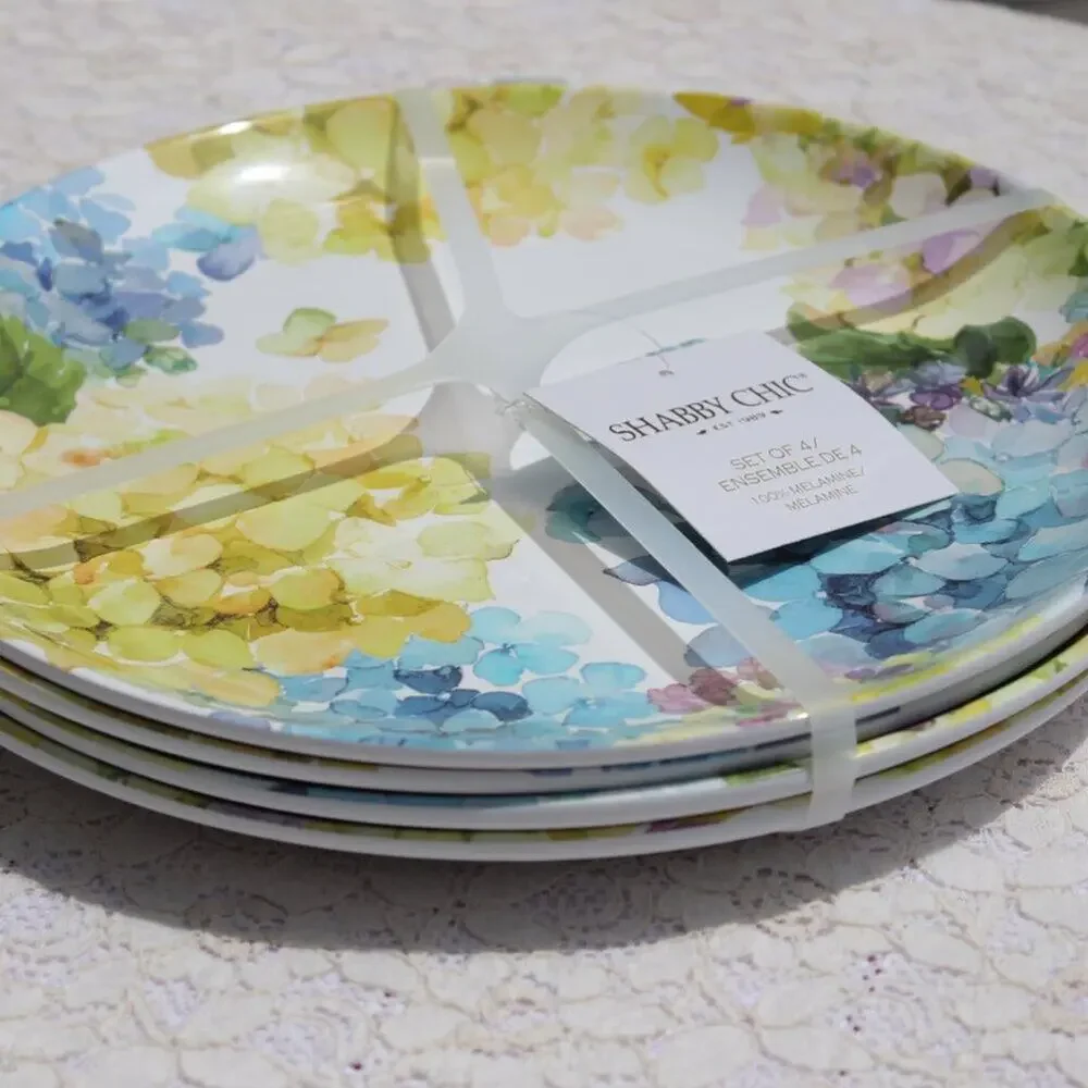 Shabby Chic Set of 4 Melamine 10